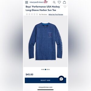 Vineyard Vines Boys' Performance Long-Sleeve Tee, green, lacrosse, size small